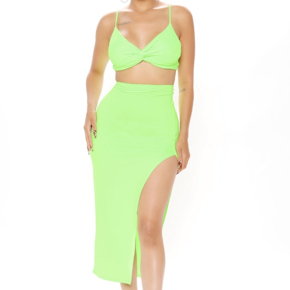 Lime Green Summer Skirt Set